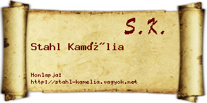 Stahl Kamélia névjegykártya